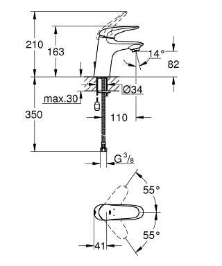 Фото смеситель для раковины grohe eurostyle 23713003