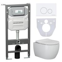 Унитаз с инсталляцией Сет 4 в 1 Ceramicanova CN3001_1001W_1000