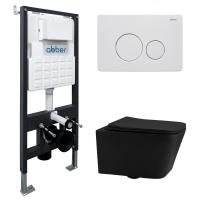 Унитаз с инсталляцией Abber Rechteck AC1201MB-AC0105-AC0121MW