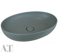 Раковина накладная AeT Elite Oval 55 см, цвет: серый матовый L616T0R0V0116