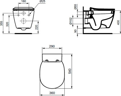 Фото унитаз с инсталяцией ideal standard connect aquablade e211601