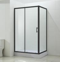 Душевое ограждение BandHours Mike/Side-Glass 810 черный матовый 100x80 см
