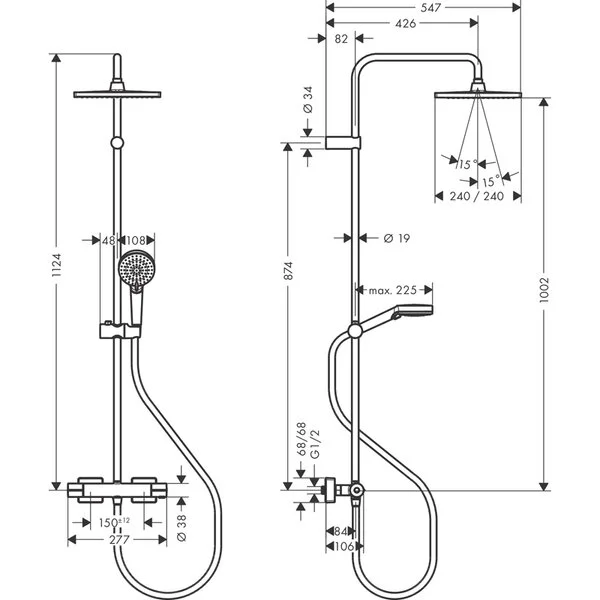 Фото душевая стойка hansgrohe vernis shape 26427670