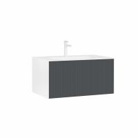 Тумба с раковиной Orka Cube 80 см, цвет: антрацит 3000371