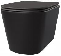 Унитаз подвесной безободковый с крышкой микролифт Taliente Correto 48 CR25200 Nero