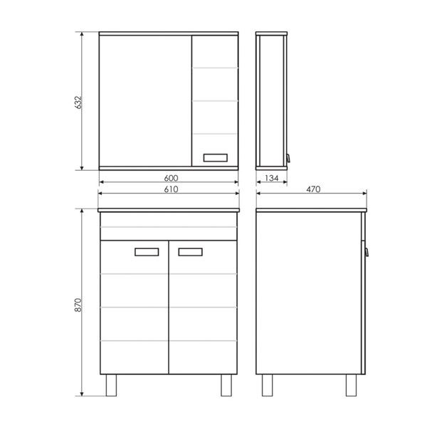 Фото тумба с раковиной comforty модена м 60 см 00-00001642