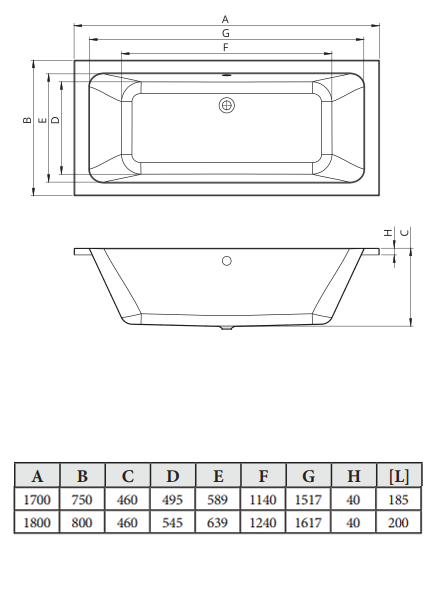 Фото акриловая ванна c-bath fortuna 170x75 см cbq017001
