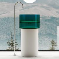Раковина напольная Abber Kristall AT2701White-Aquamarin