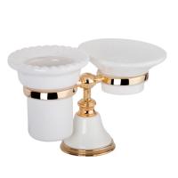 Стакан и мыльница настольные TW collection Harmony TWHA141bi/oro
