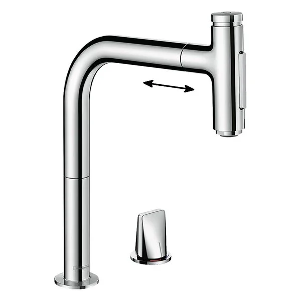 Фото смеситель для кухонной мойки hansgrohe metris select 73818000