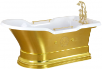 Ванна из искусственного камня Migliore Impero Podium 180 см, на подиуме, цвет: золото, фурнитура золото 26351