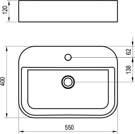 Фото раковина накладная ravak ceramic slim 55 см xjx01155005