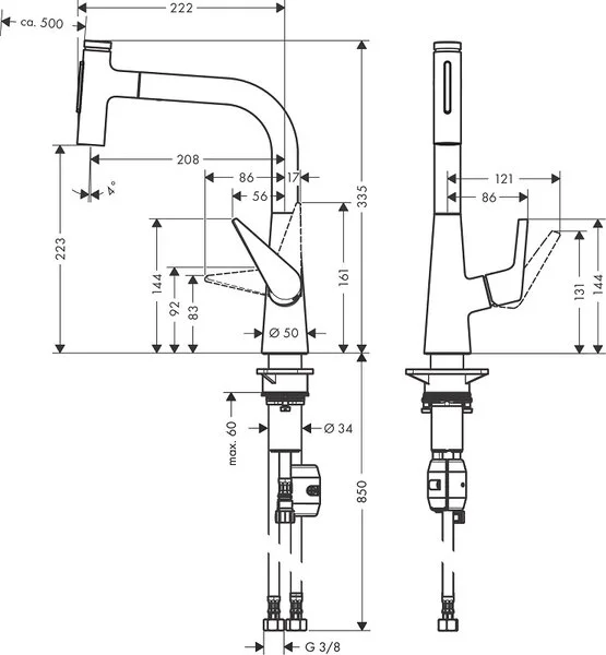 Фото смеситель для кухонной мойки hansgrohe select 72824800