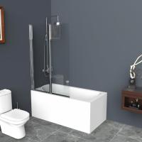 Шторка на ванну BelBagno UNO-V-21-90/150-C-Cr 90 см