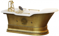 Ванна из искусственного камня Migliore Impero Podium 180 см, на подиуме, цвет: бронза, фурнитура бронза 26173