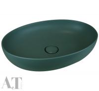 Раковина накладная AeT Elite Oval 55 см, цвет: зеленый матовый L616T0R0V0143