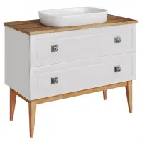 Тумба под раковину ASB Woodline Каталина 100 см цвет: белый 12098