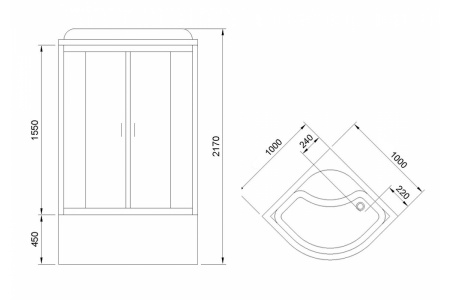 Фото душевая кабина royal bath вк rb100bk3-wc  100x100 см