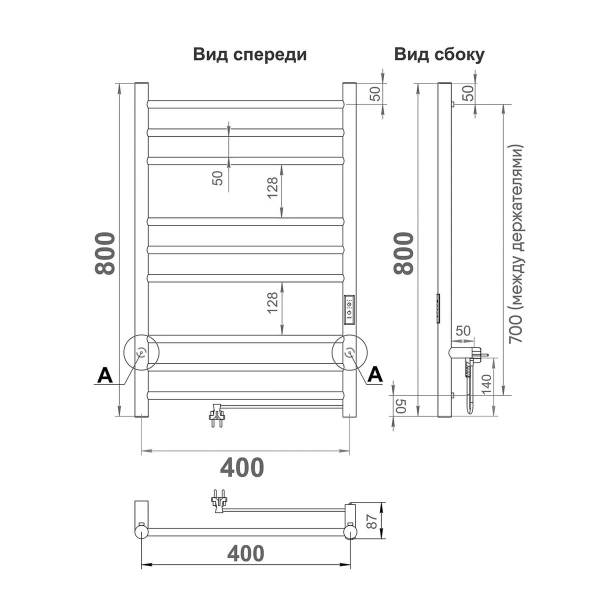Фото электрический полотенцесушитель indigo line trinity 80/40 lсlte80-40gfmrt