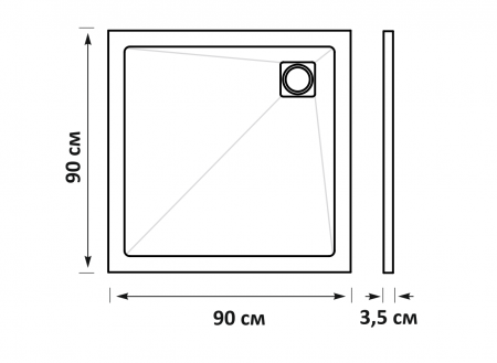 Фото поддон taliente 90x90 см pta-st-90bstone