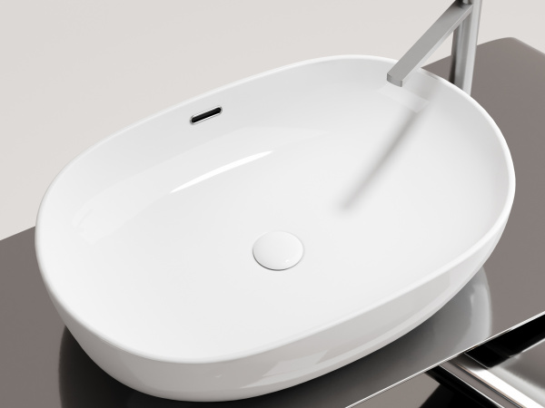 Фото раковина накладная ceramicanova element 61 см, цвет: белый cn6064