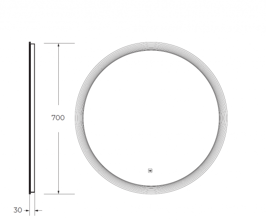Фото зеркало cezares eco 70 см czr-spc-eco-700-led-tch