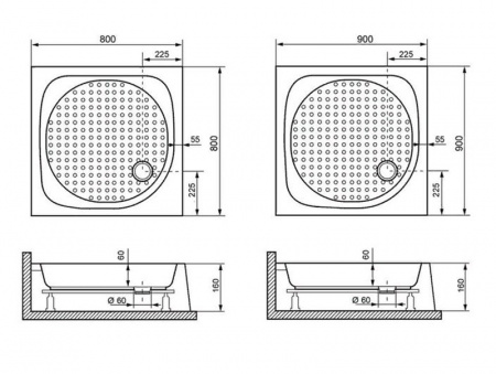 Фото поддон rgw lux/tn 80x80 см 16180188-21