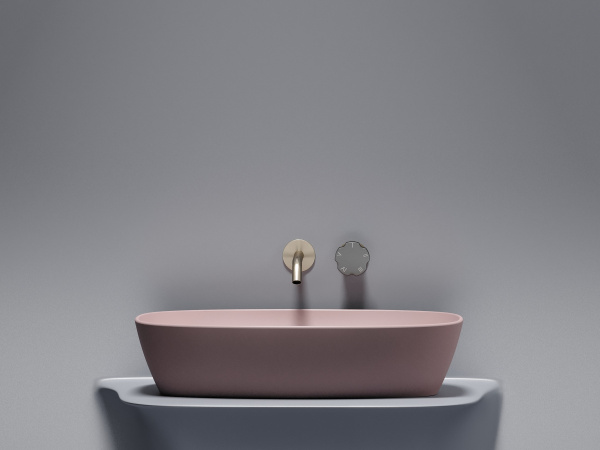 Фото раковина накладная ceramicanova element 60 см, цвет: розовый cn6049mp