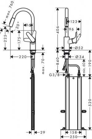 Фото смеситель для кухонной мойки hansgrohe focus 73880800