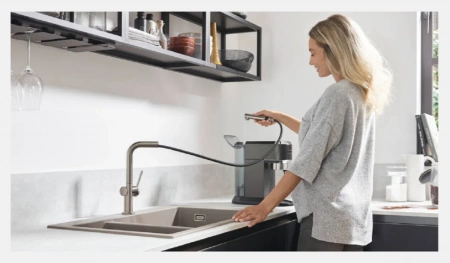 Фото смеситель для кухонной мойки hansgrohe select 14786000