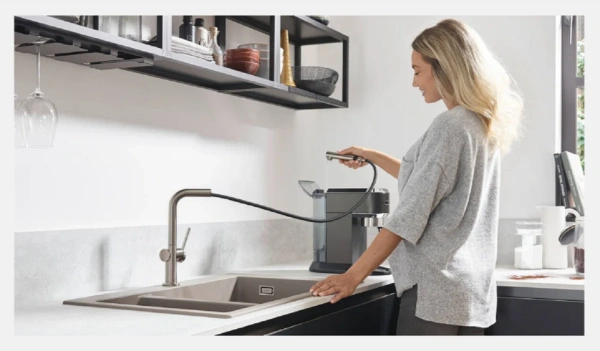 Фото смеситель для кухонной мойки hansgrohe select 14786000