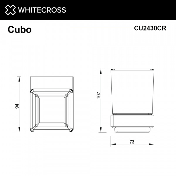 Фото стакан подвесной whitecross cubo cu2430cr, цвет: хром