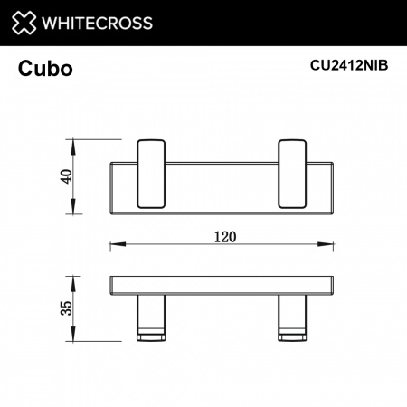 Фото крючок whitecross cubo cu2412nib, цвет: никель брашированный