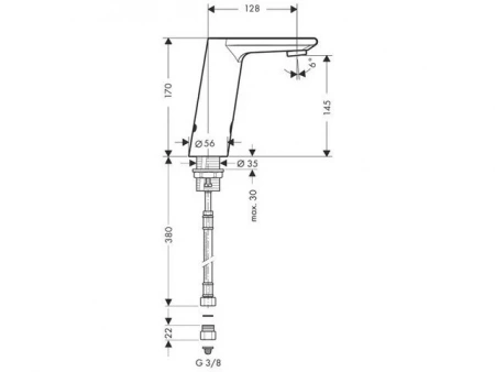 Фото смеситель для раковины hansgrohe metris s 31101000