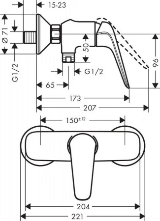 Фото смеситель для душа hansgrohe novus 71061000