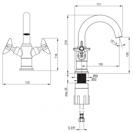 Фото смеситель для раковины deante temisto bqt_n21d