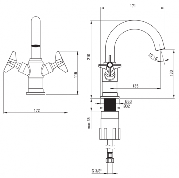 Фото смеситель для раковины deante temisto bqt_n21d
