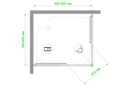 Фото душевое ограждение royal bath hpd rb8090hpd-c-bl 90x80 см