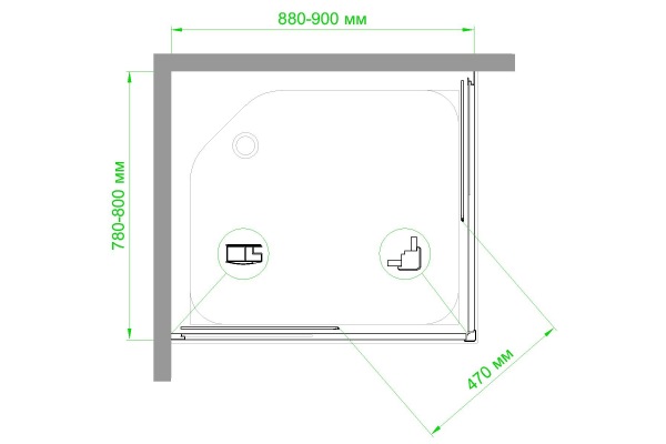 Фото душевое ограждение royal bath hpd rb8090hpd-c-bl 90x80 см