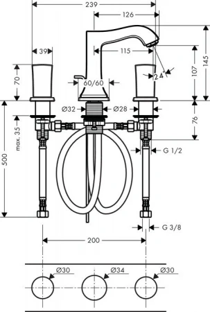 Фото смеситель для раковины hansgrohe metropol classic 31304000