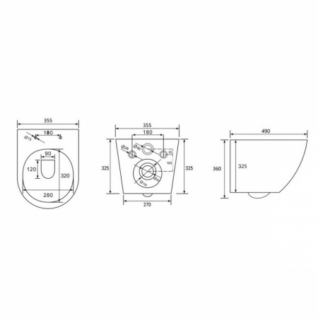 Фото подвесной унитаз с инсталляцией  abber bequem  ac1100-ac0105-ac0120rg