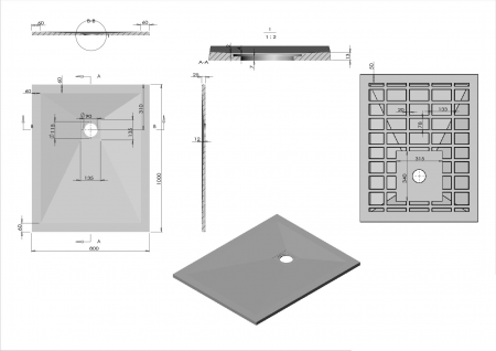 Фото поддон vincea 100x80 см vst-4sr8010g