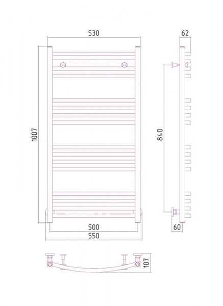 Фото водяной полотенцесушитель сунержа аркус 100x50 см 00-0251-1050