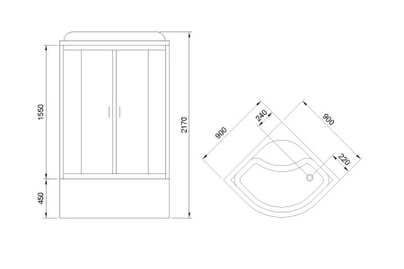 Фото душевая кабина royal bath bk rb90bk1-m-ch 90x90 см