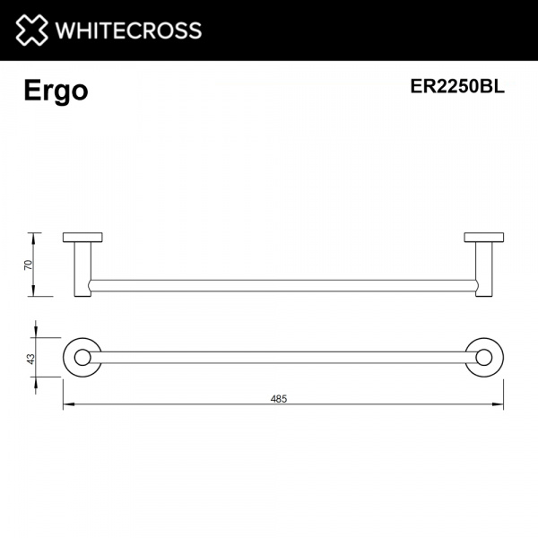 Фото полотенцедержатели whitecross ergo er2250bl, цвет: черный