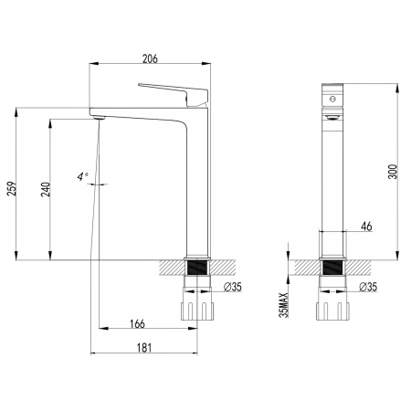 Фото смеситель для раковины azario eddie цвет: хром az-vbh168u07c
