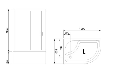 Фото душевое ограждение royal bath bk rb8120bk-c-l 120x80 см