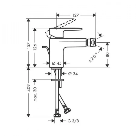 Фото смеситель для биде hansgrohe vernis blend 71218670