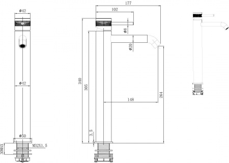 Фото смеситель для раковины allen brau priority 5.31a02-bn