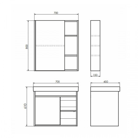 Фото тумба с раковиной comforty вена 70 см 00-00008929